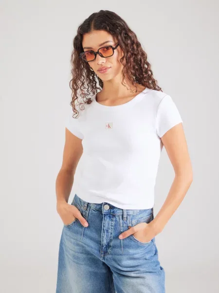 Calvin Klein Jeans Tricou roșu alb