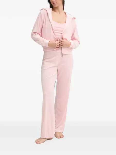 Kelnės Juicy Couture su autografu rožinė