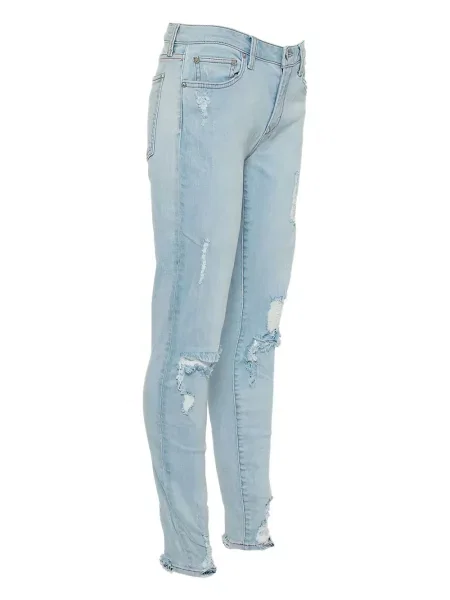 Pantaloni Lovers + Friends zdrențuiți albastru