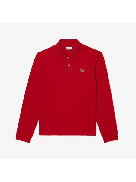 Lacoste Long-Sleeve Classic Fit Polo czerwony