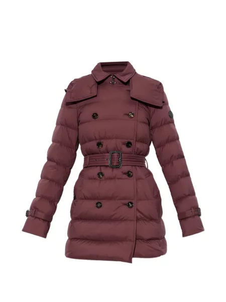 Palton Burberry cu două rânduri de nasturi roșu