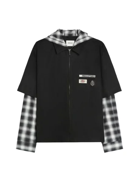 Bershka Geacă de primăvară-toamnă gri / gri metalic / negru alb