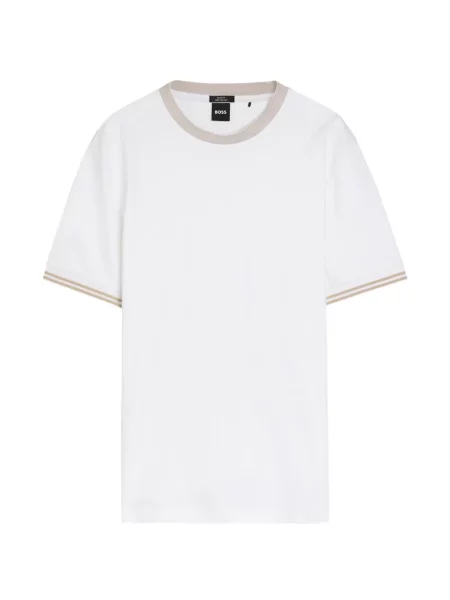 Tricou Boss cu nervuri alb
