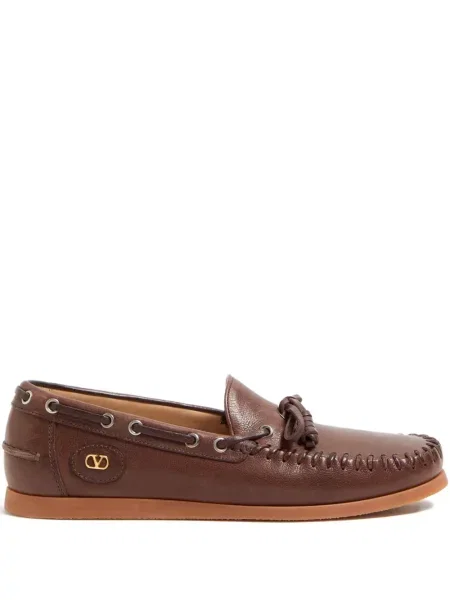Pantofi loafer Valentino Garavani din piele maro
