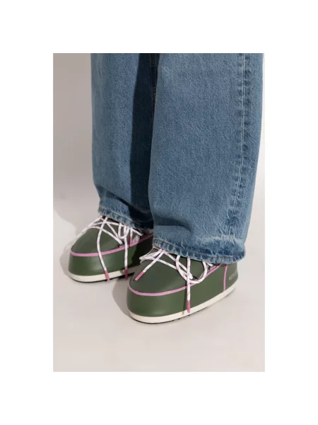 Śniegowce Moon Boot Icon Low Space Racing forest green/silver/pink szare