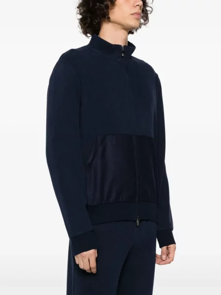 Mikina na zips Corneliani modrá