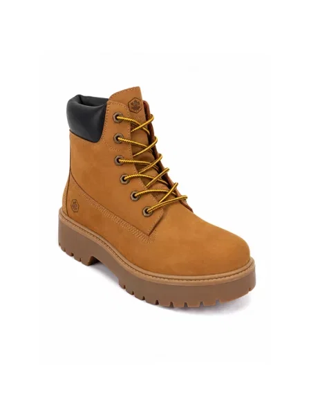 Buty do kostki Lumberjack skórzane żółte