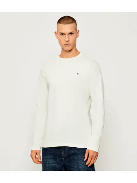 Tricou mânecă lungă Gant alb