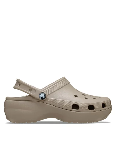 Klapki Crocs beżowe