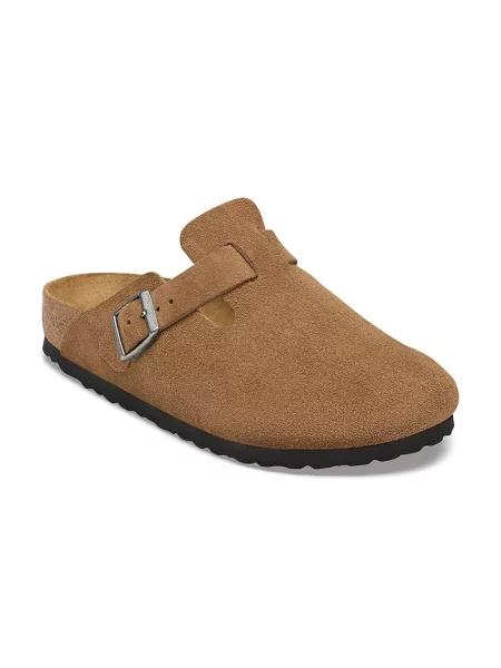 Birkenstock natikači semiš Boston Suede Leather rjava