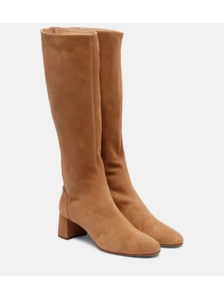 Čevlji do gležnjev Aquazzura iz semiša bež