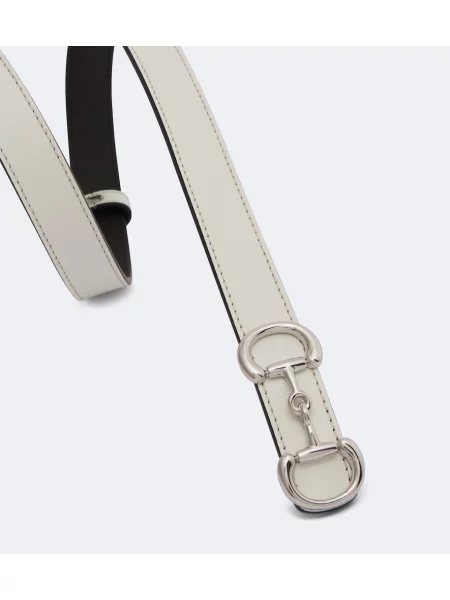 Cu centură curea Gucci din piele alb