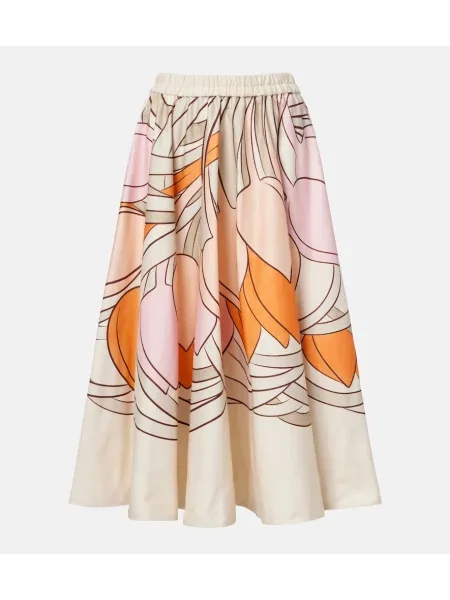 Spódnica midi La Doublej w kwiatki do kolan