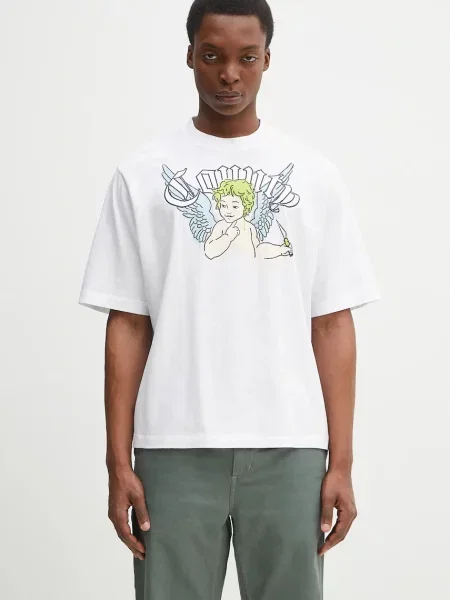 Marcelo Burlon Tričko modrosivá / žltá / čierna biela
