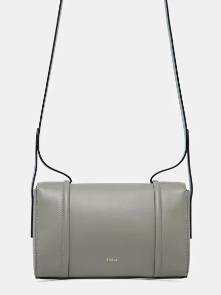 Furla torebka skórzana szary