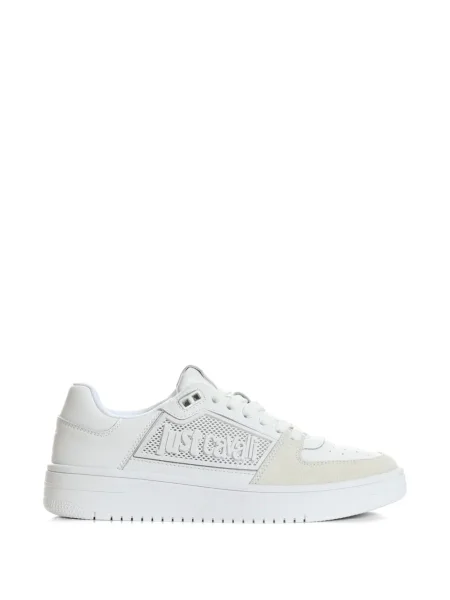 Sneakerși Just Cavalli cu autograf alb