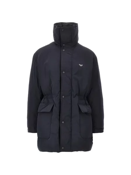 Geacă parka Emporio Armani cu autograf albastru
