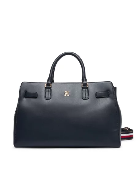 Tommy Hilfiger Rankinė Th Joy Satchel Corp Tamsiai mėlyna balta