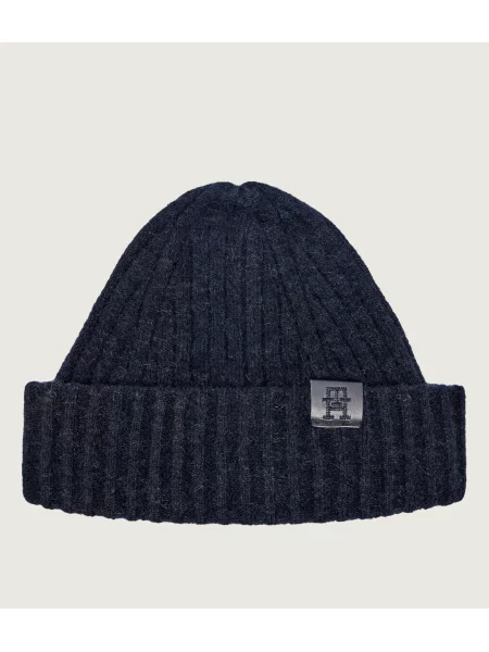 Tommy Hilfiger sapka gyapjú keverékből vastag sötétkék