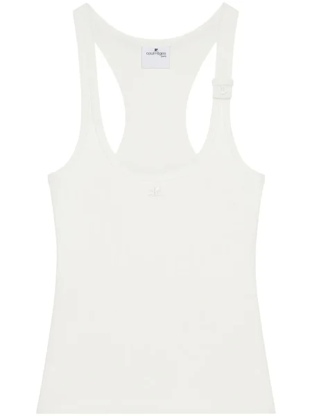 Podkoszulka Courreges prążkowana biała
