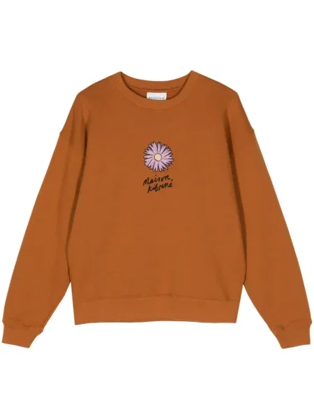 Hanorac Maison Kitsune cu model floral maro