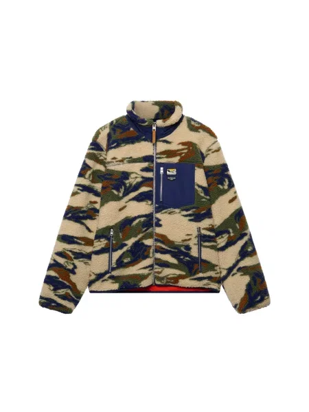 Superdry & Co Jachetă fleece TERRAIN / albastru marin / maro ruginiu / oliv bej