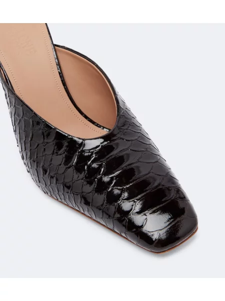 Usnjene lakirane mules Malone Souliers rjava