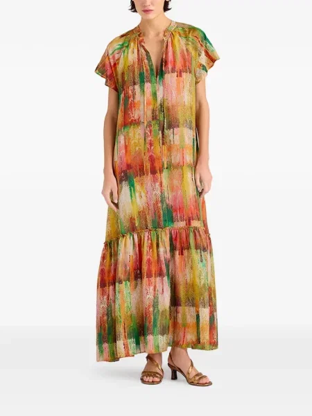 Rochie maxi Momoni cu volane verde