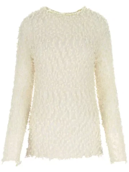 Top Jil Sander cu decolteu rotund plasă lung