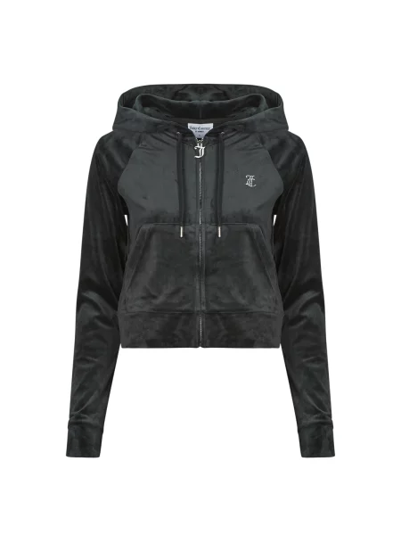 Klasične hoodie Juicy Couture iz pliša črna