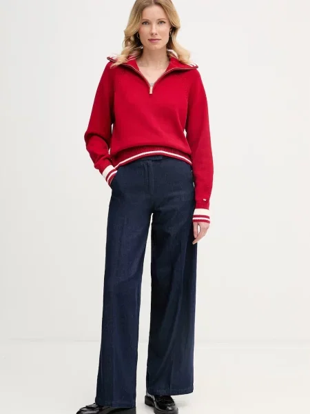 Tommy Hilfiger Pulover VARSITY roșu