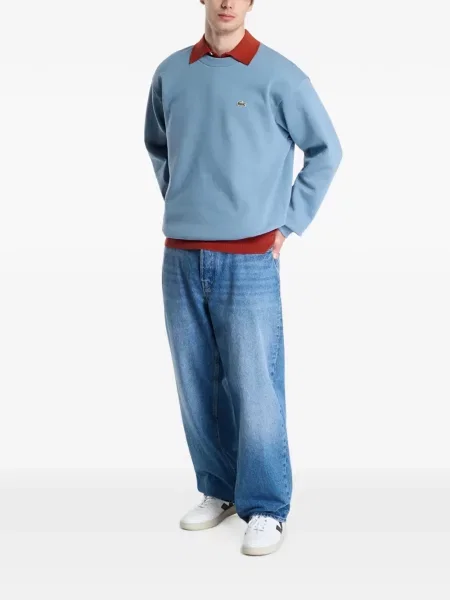 Hanorac din fleece Lacoste din fleece albastru