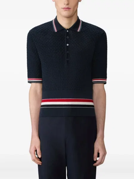 Polo Thom Browne cu dungi albastru