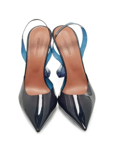 Pantofi cu toc Amina Muaddi slingback albastru