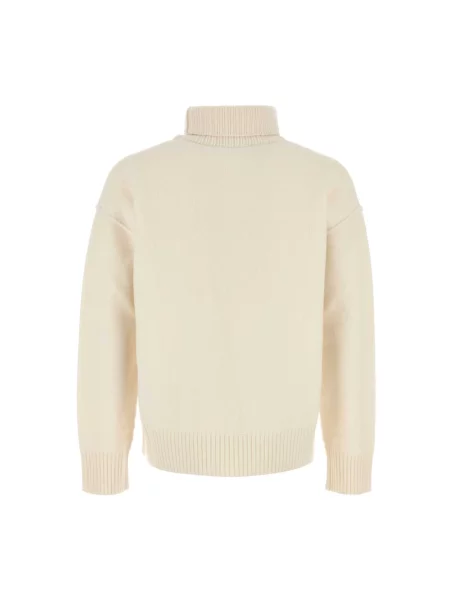 Sweter z golfem Ami Paris wełniany do golfa biały