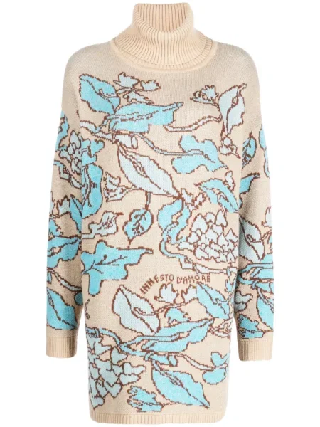 Pulover Twinset cu model floral din jacard