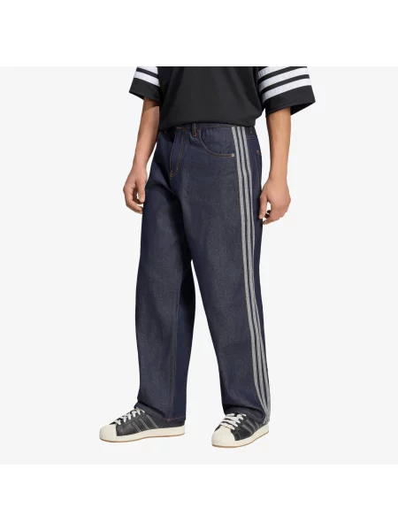 Τζιν adidas Firebird Adicolor Denim Jeans Mid-rise Straight Leg Indigo Denim 34