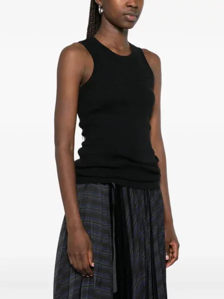 Top Sacai tricotate negru