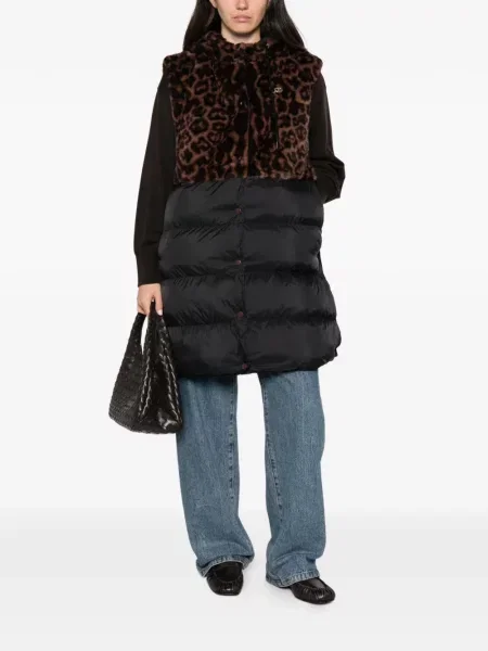 Matlasat vestă Liu Jo cu imagine cu model leopard negru
