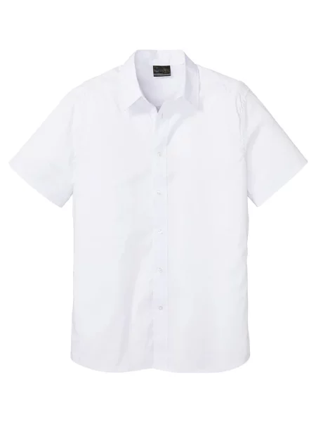 Koszula z krótkim rękawem Slim Fit biała