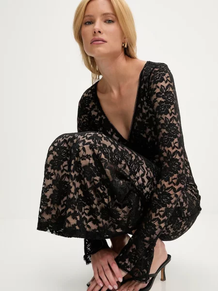 Answear Lab rochie maxi evazati negru