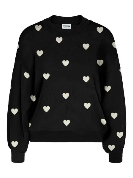 Noisy May Pulover Charlott Negru Regular Fit alb