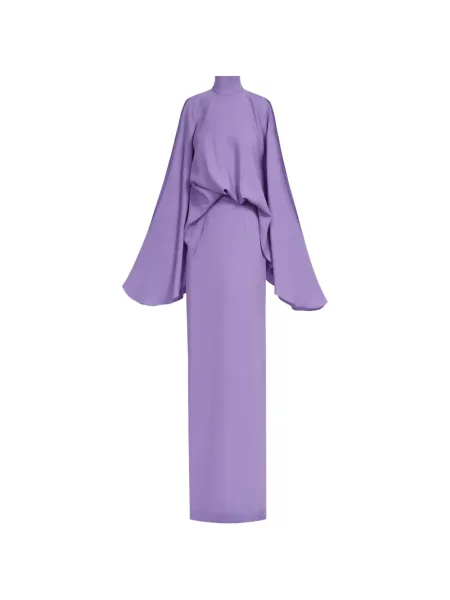 Rochie Taller Marmo cu guler înalt de costum violet