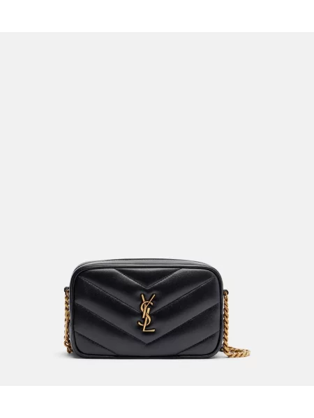 Geantă Saint Laurent din piele matlasată negru