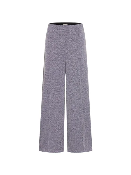 Pantaloni Ichi din jacard albastru