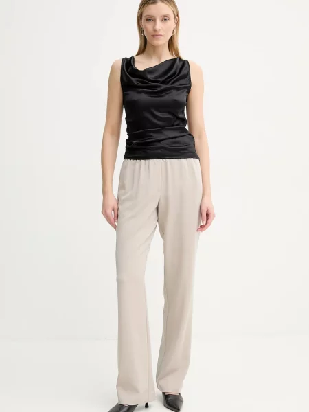 Блузка з домішкою шовку AERON CAMILLE однотонна чорний