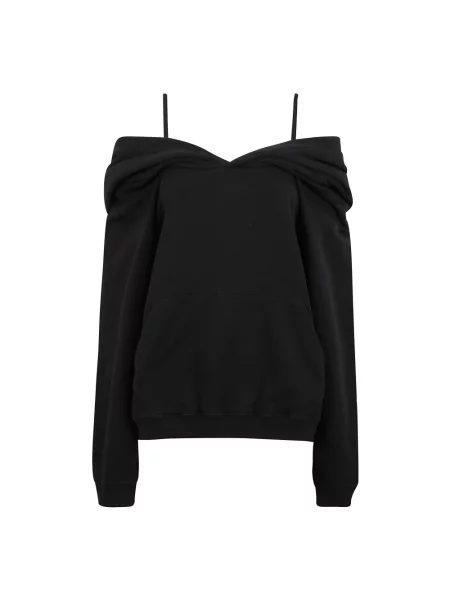 Bluza Mm6 Maison Margiela z odkrytymi ramionami czarna