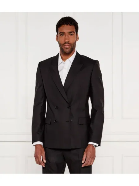 HUGO De lână sacou negru