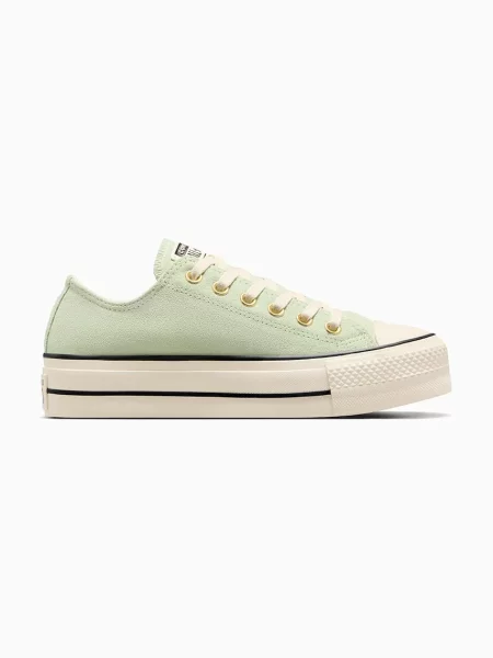 Pantofi Converse din piele de căprioară verde