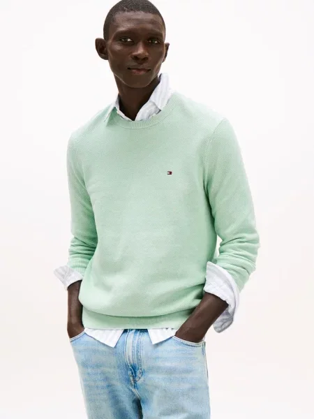 Tommy Hilfiger sweter turkusowy lekki zielony